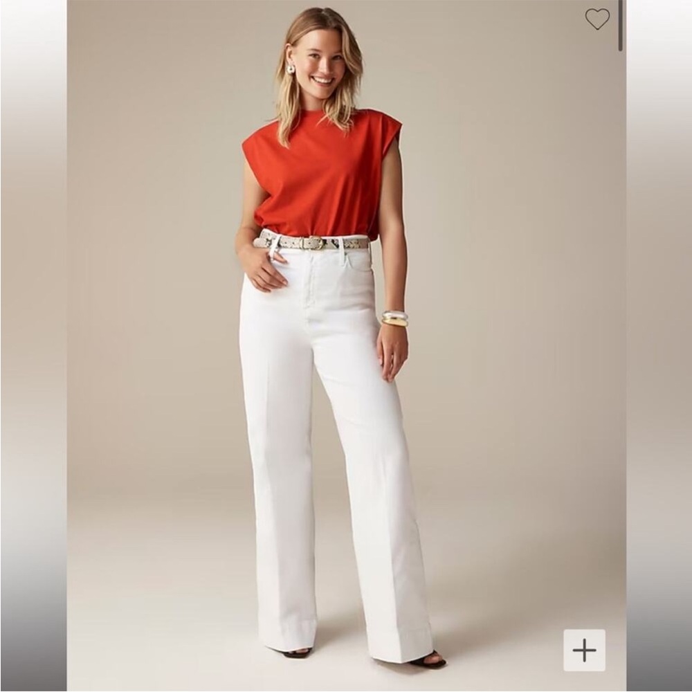 J. Crew Wide-leg denim trouser in white sz 32